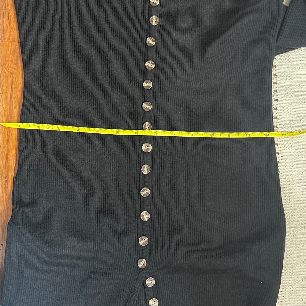 Elegant Black Button-Down Sweater Dress - Picture 4 of 5